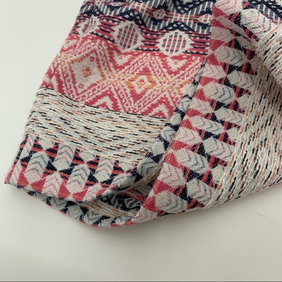 Dalia Woven Boho Tribal Aztec Cotton Shorts Pink White Multicolored Size 2 - Picture 5 of 14